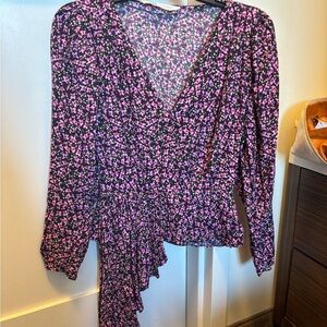 Zara Purple and Black Floral Dress
